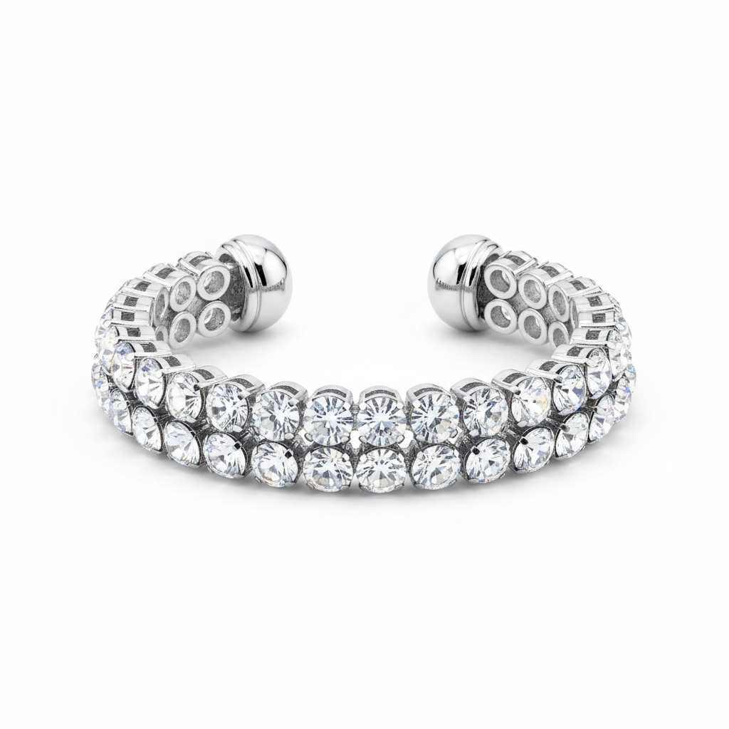 Adjustable Crystal Cuff Bracelet